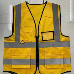 Áo Gile Phản Quang Dệt Kim Màu Vàng