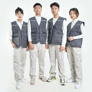 Áo Gile Phản Quang Vải Tất Màu Chì