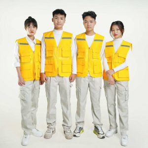 Áo Gile Phản Quang Vải Tất Màu Vàng