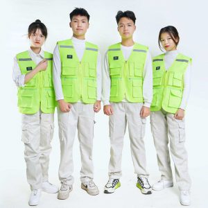 Áo Gile Phản Quang 6 Túi Màu Nõn Chuối